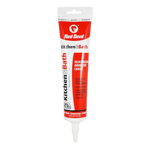 Red Devil 0405 Silicone Acrylic Caulk & Sealant, 100% Waterproof, Paintable, White