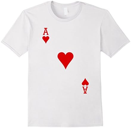 Men's Ace of Hearts Playing Card Costume T-Shirt 2XL White