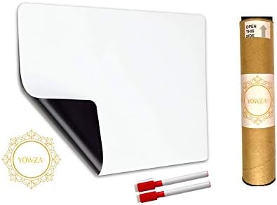 YOWZA Magnetic Dry Erase Whiteboard Sheet for Refrigerator 17"x11" New Stain Resistant Technology Ideal for Families & Roommates Fridge Board & Reminder Board Pack of 1