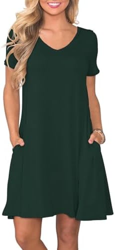 amazon t shirt dress with pockets Merokeety Striped Short Sleeve T-Shirt Dress review