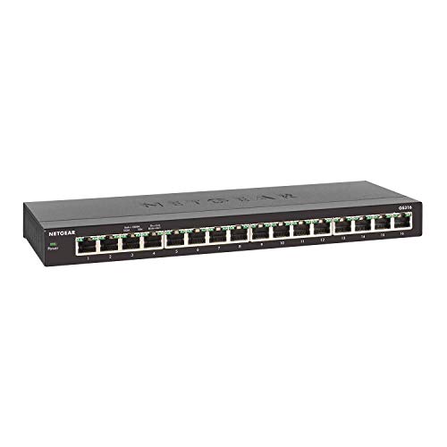 NETGEAR-Switch-Ethernet-de-16-puertos-GS316-Switch-Gigabit-Unmanaged-montaje-sobremesa-carcasa-metalica-sin-ventilador