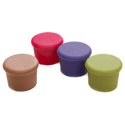 Click Here to See More Images Dimart Pack of 2 Reusable Silicone Wine Bottle Sealer Cap Beer Cover, Random Color