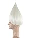 Halloween Party Online Troll Wig, Silver Adult White HM-085