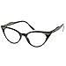 zeroUV Blue Light Blocking Vintage Cat Eye Glasses for Women UV400 Embellished with Rhinestones, 50s Rockabilly Accessories 51mm (Black)