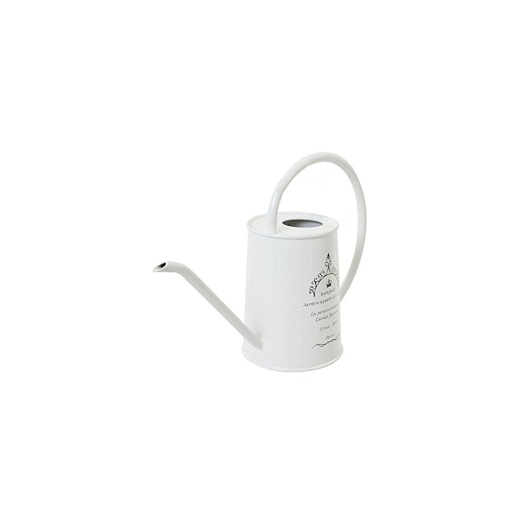 Calunce Mini White Iron Long Spout Watering Can for Decorative Purpose