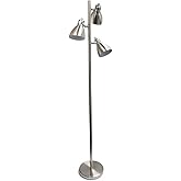 Simple Designs LF2007-BSN Metal 3 Light Tree Floor Lamp, Brushed Nickel