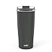 Zak Designs Aberdeen Stainless Steel Double Wall Vacuum Insulated Tumbler with Leak Proof Flip Lid that Locks in Place, and Fits in Most Car Cup Holders (20oz, Charcoal, 18/8, BPA Free)