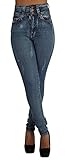 Style N201– Colombian Design, High Waist, Butt Lift, Levanta Cola, Skinny Jeans in Washed Blue Size 5
