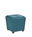 Office Star Metro Vinyl 2-Piece Storage Ottoman Nesting Cube Set with Dark Espresso Finished Feet, Blue (MET361V-PB7)