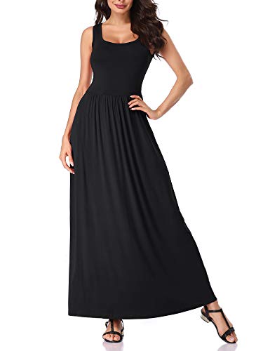 MSBASIC Black Maxi Dress Summer Dresses for Women Black S