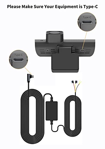 REDTIGER F7N Dash Cam Hardwire Kit,11.5ft USB C Port Hard Wire Kit for Dashcam,Converts 12V-24V to 5V/2.5A Low Voltage Protection(not Applicable to F9/F17/T700/T27)