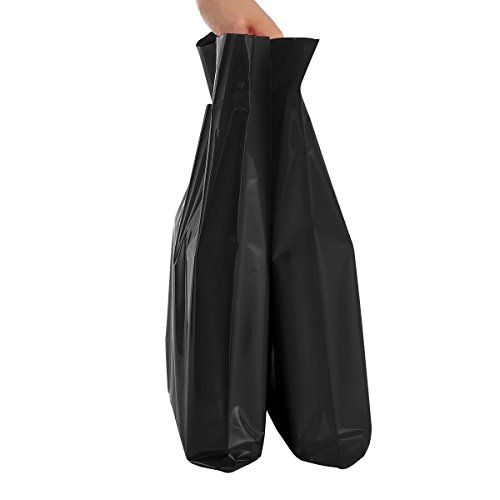 [ 100 Count, 16" X 18" ] Extra Durable Glossy Black Merchandise Bags, Premium Plastic Retail, Gift, Party, Shopping Bags - PackItChic - Thumbnail 2