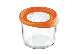 Bormioli Rocco Frigoverre Fun Tall Glass Container with Orange Lid, 23-3/4-Ounce