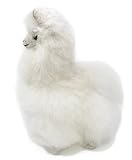 Standing Baby Alpaca Fur Alpaca Cria Figure - White 7 Inch