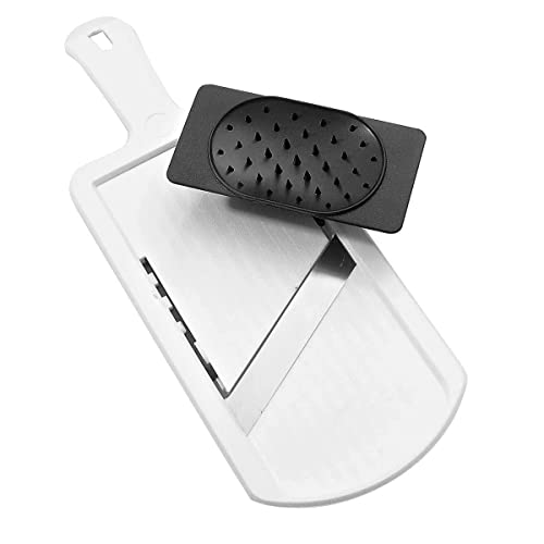 Fackelmann Affettaverdure Regolabile Con Paradito, Lama In Acciaio Inossidabile, Bianco Nero, 32 x 12.45 x 3.73 Cm 158.76 grammi
