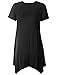 URBANCLEO Womens Short Sleeve V-Neck Tunic Top Long T-Shirt Black 3XLARGE