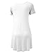 A.F.Y All For You Women's Short Sleeve V-Neck Flare Tunic Ivory XX-Large