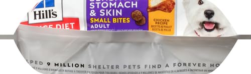HILL’S SCIENCE DIET SENSITIVE STOMACH & SKIN, ADULT 1-6, STOMACH & SKIN SENSITIVITY SUPPORT, SMALL KIBBLE, DRY DOG FOOD, CHICKEN RECIPE, 4 LB BAG