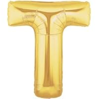 Partyrama Gold Letter T Foil Balloon - 36 Inch