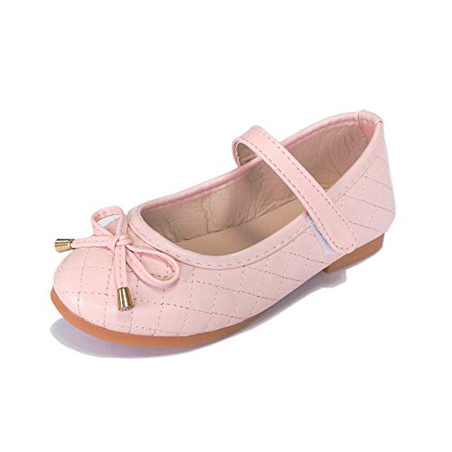 ALPHELIGANCE Girls Ballet Mary Jane Strap School Uniform Dress Flat Shoes (Toddler/Little Kid) Pink