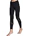 Chikool Women Yoga Pants Mesh Workout Gym Running Leggings Inner Pocket Non See Through Black
