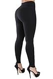 Black Leggings, Butt Lifting Thigh Slimmers with High Rise Waist Control by Curvify (L Fits a 33