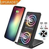 Zeekoo Fast Wireless Charger,Qi Fast Wireless Charging Pad Stand with Cooling Fan for Samsung Galaxy Note 8 S8 S8 Plus S7 S7 Edge Note 5 S6 Plus and for iPhone X iPhone 8 iPhone 8 Plus (Red)