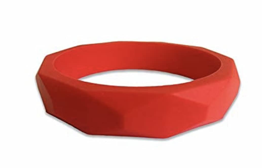 ChewAid Chew Bangle Bracelet Training and Development Fidget Chew Necklace for,Sensory,Oral Motor, Anxiety, Autism, ADHD (Red)
