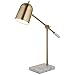 Amazon Brand – Rivet Avery Marble and Brass Adjustable Table Lamp, Bulb Included, 22.5