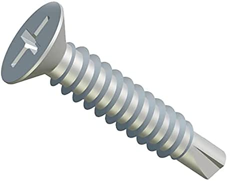 Metal Screws Self Tapping Phillips Countersunk Flat Head Self Drilling Screws (Pack of 100) Zinc Plated for Metal Sheets/Roofing Windows Fastening Self-Tapping Self-Drilling DIN7504 P (3.9mm x 16mm)