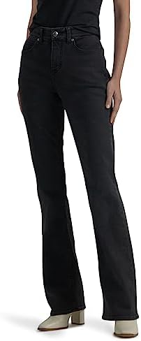 Lee Women's Ultra Lux High Rise Bootcut Jean, Black, 2 Short at