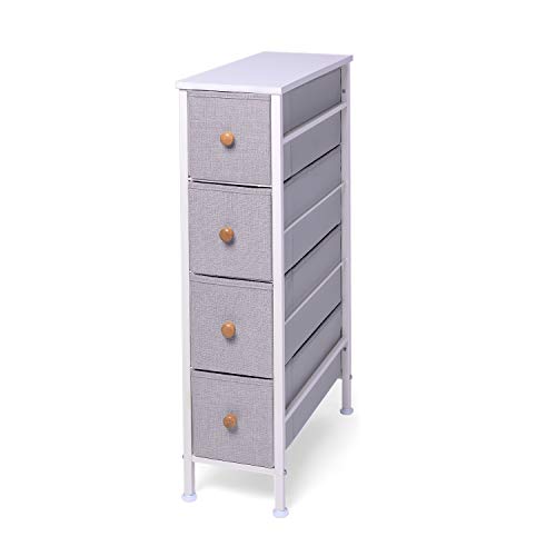 ROMOON Narrow Closet Organizer, 4 Drawer Fabric Storage Bins, Tall