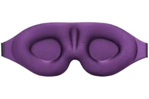 3D Contoured Bondage Blindfold for Adults - Adjustable Satin Sensory Deprivation Hood - Blackout Eye Cover for Couples