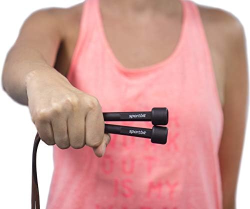 SPORTBIT Jump Rope 9' for Speed Skipping - Adjustable to All Heights (max 5'8") - with Bag & Excercise e-Book