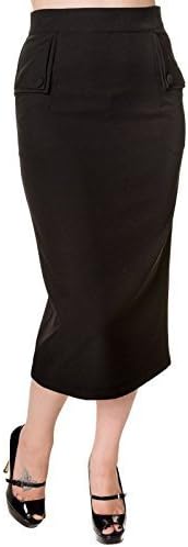 Tiger Milly Banned 50's Vintage Style Pencil Wiggle Skirt Black - UK 8 (XS)
