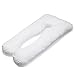 61-inch U Oversized Maternity Pillow, Best Pregnancy Pillow / Luxury Total Body Pillow for Side Sleepers – Contoured Nursing Support Cushion w/ Zipper Removable Cotton Cover - Ivory White