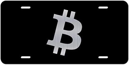 JMM Industries Bitcoin Symbol Vanity Novelty License Plate Tag Metal Car Truck 6-Inches by 12-Inches Etched Metal UV Resistant ELP113