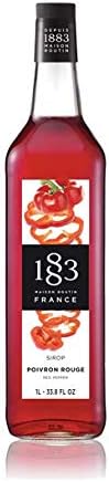 1883 Maison Routin - Red Pepper Syrup - Made in France - Glass Bottle | 1 Liter (33.8 oz)