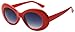 Colorful Oval Kurt Cobain Inspired Mod Round Pop Fashion Sunglasses (Red, Black)