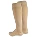 NuVein Medical Compression Stockings, 20-30 mmHg Support for Women & Men, Knee Length, Closed Toe, Beige, Medium