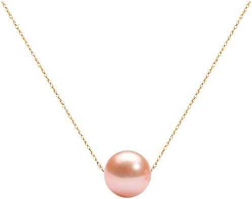 SPLENDID PEARLS Single Floating Pearl Genuine Freshwater Cultured 10-11mm Pendant Necklace for Women 17"