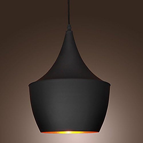 KLSD Black Metal Pendant Light - E26 Base - Vintage Tom Dixon Design for Cafe Game Room Restaurant Ceiling Light Fixture
