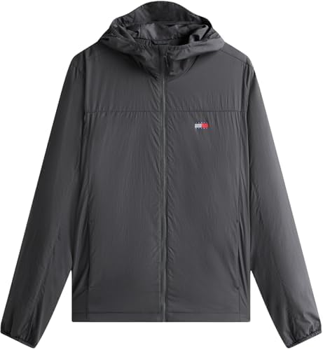Uomo Giacca a Vento Fleece Chicago con Cappuccio, Grigio (Washed Black), M