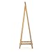 MyGift Entryway Bamboo Shoe and Coat Rack, Garment Storage Organizer Bar, Brown