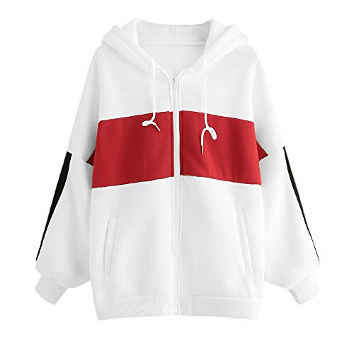 XOWRTE Cardigan for Women Plus Size Long Sleeve Kimono Outerwear Blouse Jacket Striped Patchwork Zip Pocket Sport Coat - Thumbnail 6