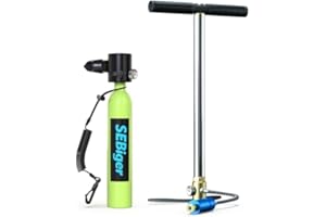 SEBiger Diving Tank with DOT Certification Reusable Scuba 0.5L Pony Bottle Support 5-10 Minutes Dive Time Diving Cylinder Suitable for Underwater Work/Underwater Recreation