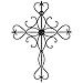 Aunt Chris' Products - Sleek Iron Cross - Wall Mounted Decor - Small Flower In The Middle - Use Indoor Or Outdoor