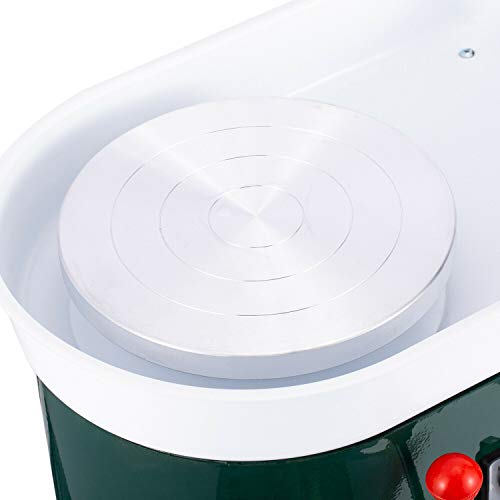 Cozyel Pottery Wheel 25cm Pottery Forming Machine 110V 250W Electric Pottery Wheel DIY Clay Tool with Tray for Ceramic Work Ceramics Clay (Green) - Thumbnail 5