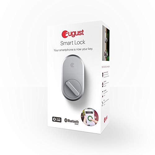August Smart Lock, 3rd Gen technology - Silver, Compatible with Alexa (Renewed)