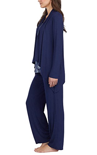 Carole Hochman Midnight Ladies' 3-Piece Pajama Set (Blue, Small) - Thumbnail 2